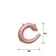 Air-Filled Rose Gold Lowercase Cursive Letter (c) Foil Balloon, 9in x 8in